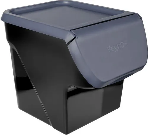 Vilde Aufbewahrungsbehälter Aufbewahrungsbox Frischhaltebehälter für Obst Zwiebel Kartoffel Knoblauch mit Klappe lebensmittelecht Anthrazit 13l