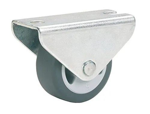 Dörner + Helmer Parkett-Bockrolle, 30mm x 14mm, 35kg Tragkraft, 46mm x 20mm Platte, Klein, TPE-Rad, Richtungsfixiert