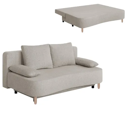 Schlafsofa Beige mit Federkern und Staukasten von Roller