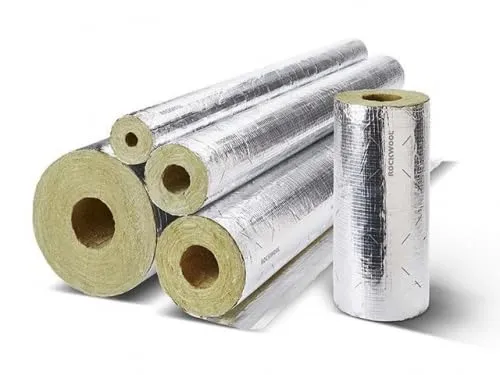 Rockwool 800 WLG 0,035 Rohrisolierung Rohr alukaschiert Rohrschale Steinwolle Größe 42x30-1m