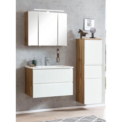Badmöbel Set VASTO-03-WHITE Eiche weiß