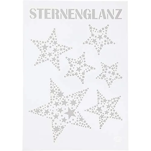 Viva Decor Schablone Sternenglanz A4 Weihnachten Farben Pasten Sprays Motivschablonen DIN A4 einfach reinigen