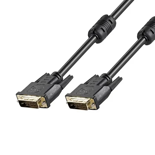 2m DVI-D Kabel, Dual Link, beidseitig Stecker 24+1, vergoldet, DVI-Kabel schwarz