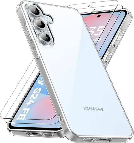 Hülle + 2X Schutzglas für Samsung Galaxy S24 FE Hartglas Full Screen Case 9H