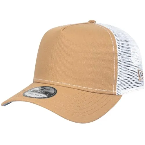 New Era A-Frame Mesh Trucker Cap - Essential Wheat - Verstellbare Snapback-Cap mit Mesh-Rückenteil, ideal für lässige Outfits und den perfekten Tragekomfort.