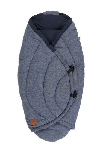 Kaiser 6536872 Sommer Einschlagdecke Carl Melange Fb. Navy Melange - Einschlagdecke für Kinderwagen, aus 100% Baumwolle, ideal für warme Tage und waschbar bei 40 °C, mit verstellbarem Kopfteil für optimale Anpassung.