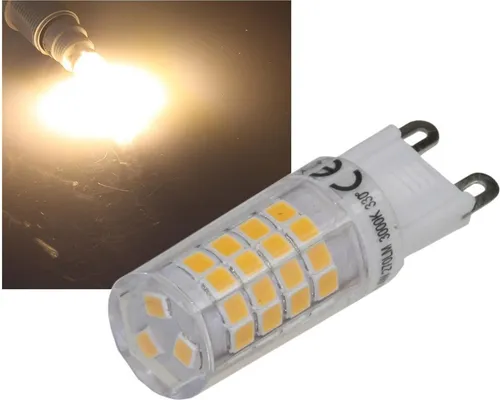 ChiliTec 21578 LED Stiftsockel G9, 4W, 330lm 3000k, 240°, 230V, warmweiß