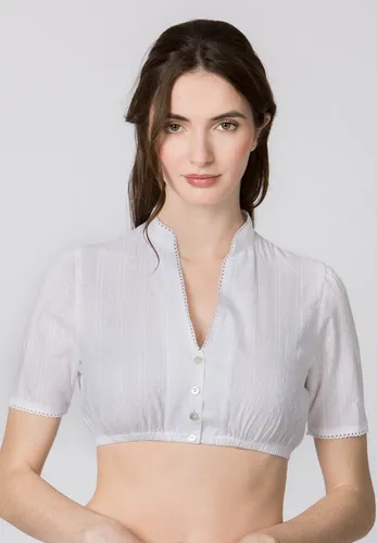 Stockerpoint Dirndlbluse Tabea I Größe 32-48 I Damen Bluse mit elegantem V-Ausschnitt & feiner Spitze - Elegante Dirndlbluse aus 100% Baumwolle, ideal für festliche Anlässe. Mit V-Ausschnitt und feiner Spitze bietet sie hohen Tragekomfort und eine optimale Passform. Pflegeleicht und vielseitig kombinierbar für jeden festlichen Auftritt.