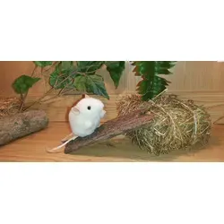 Teddys Rothenburg Plüschmaus Pieps, 10 cm, liegend, weiß - Stofftier aus hochwertigen Naturmaterialien, handgemacht in Deutschland und abwaschbar – perfekt für kleine Kuschelfreunde!