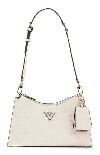 GUESS Cresidia II Top Zip Shoulder Bag – Elegante Schultertasche in Bone Logo - Stylische Schultertasche für Damen aus hochwertigem Polyurethan. Mit verstellbarem Trageriemen und praktischem Reißverschluss für sicheren Zugriff. Ideal für Freizeit und Alltag.