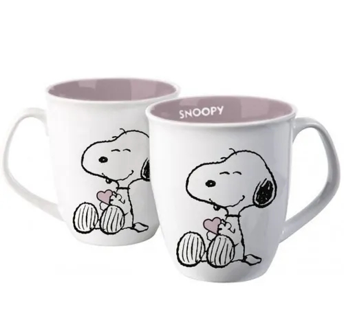 Peanuts Tasse Snoopy Hearts Hugs Keramik Kaffee Tee inside rose glaze