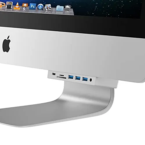 SABRENT iMac USB C Hub aktiv 3.2 Gen1 mit Netzteil - 8-in-1 USB C Hub speziell für iMac (2017 & höher) mit 4K HDMI und 5 Gbps Übertragungsgeschwindigkeit – optimiert für schnellen Zugriff auf Peripheriegeräte.