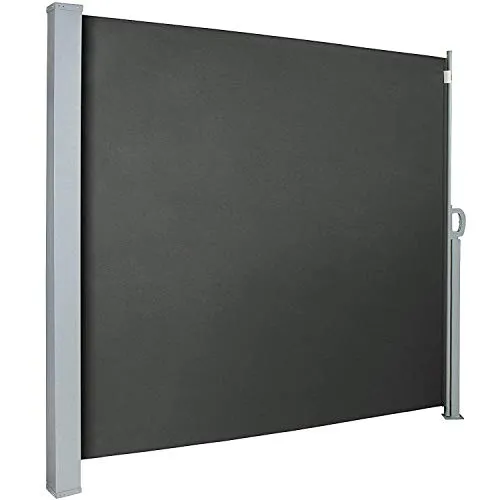UISEBRT Seitenmarkise 160 x 300cm Seitenrollo Sonnenschutz Sichtschutz Windschutz für Balkon Terrasse Garten, Rauchgrau