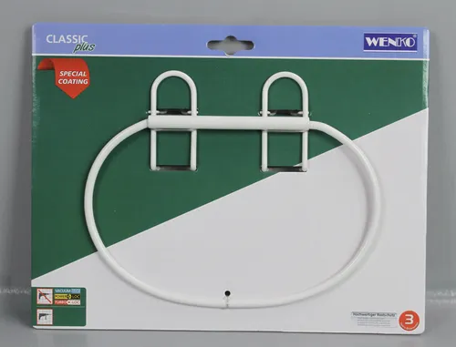 WENKO Handtuchring Classic Plus Handtuchhalter Stahl 22 x 18 x 4 cm Weiß F4-HR