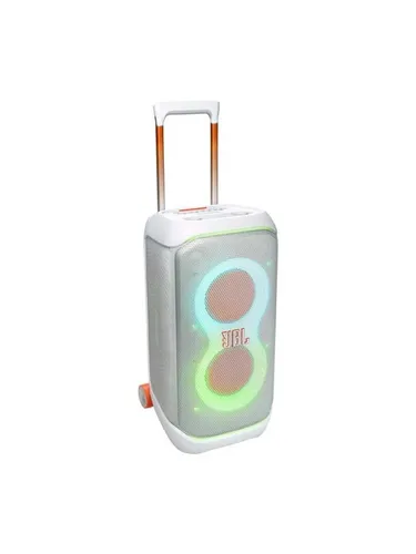 JBL PartyBox 320 Weiß - Leistungsstarker Party Lautsprecher mit Lichtshow - Lautsprecher & Subwoofer, Bluetooth-fähig mit 240 W RMS-Leistung und integrierter Lichtshow für unvergessliche Partynächte.