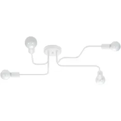 Sollux SL.1442 Kronleuchter VECTOR 4 weiß - Moderne Loftlampe mit 4 Lichtpunkten, perfekt für stilvolle Interieurs. Wählen Sie die Lichtfarbe dank austauschbarer LED-Birnen und gestalten Sie Ihre Räume individuell!