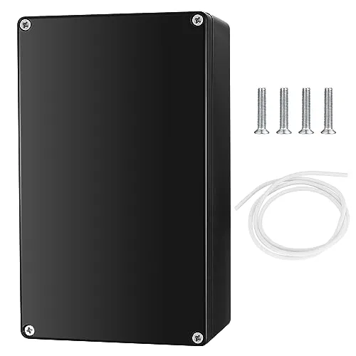 Wasserdichte Anschlussdose, IP65 Elektrische Projektbox Verteilerdose Staubdicht Wetterfest, ABS Kabelgehäuse Verteilerkasten für Indoor Outdoor Elektronikkabel (Schwarz 20X12X7,5CM)