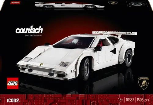 LEGO Icons Lamborghini Countach 5000 Quattrovalvole - Detailreiches Bauset für Erwachsene, das den ikonischen Lamborghini Countach nachbildet und für ein beeindruckendes Bauvergnügen sorgt.