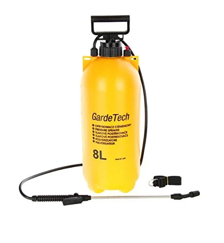 GardeTech Drucksprüher für alle Pflanzen & Bäume im Garten | Drucksprühgerät Pflanzenschutz | 8l Kapazität | Gartenspritze mit Verstellbarer Düse | Schlauchlänge 1,2 m