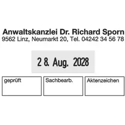 Datumstempel Professional 4.0 5460 mit individueller Textplatte - Praktischer Datumstempel für Büro und Gewerbe, mit 6 Druckzeilen und kompakter Größe von 56 x 33 mm für klare und präzise Stempelabdrücke.