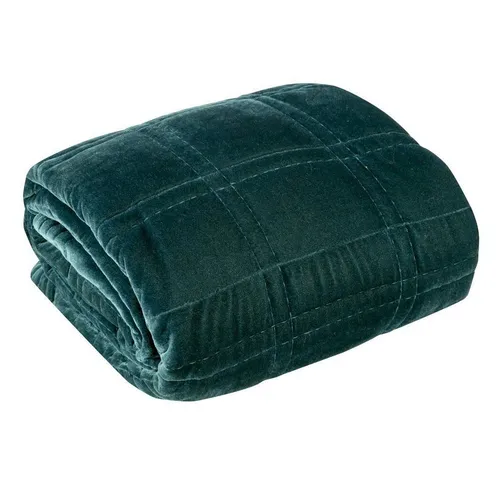 Eurofirany Tagesdecke Velvet Samt Kristin 2 Dunkelminze - Hochwertige Tagesdecke aus weichem Samt, ideal für jedes Bett. Pflegeleicht und elegant, schützt Ihre Bettwäsche vor Staub und sorgt für ein frisches Ambiente.