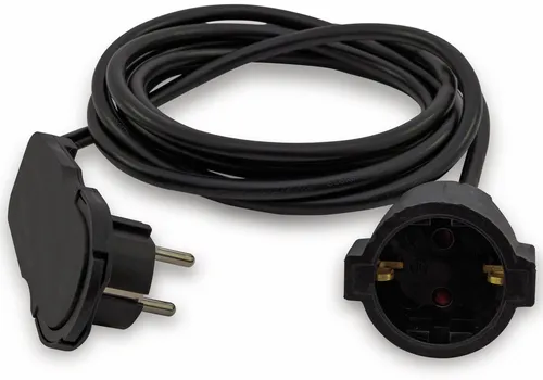 REV Schutzkontakt-Verlängerung Smart, mit Flachstecker, 3 m, schwarz 0016035514