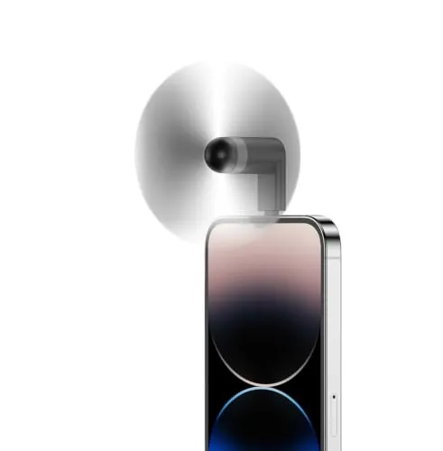 PRECORN Mini Ventilator kompatibel mit iPhone 15+, Android, USB-C & Micro-USB, Schwarz