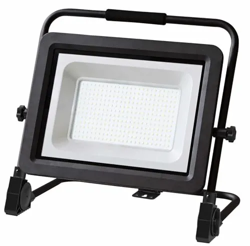 as - Schwabe LED Baustrahler 200 W 25000 Lumen - Mobiler Scheinwerfer mit Standfuß - 3 m Kabel - Arbeitsleuchte extrem robust und langlebig - strahlwassergeschützt IP65, 46349