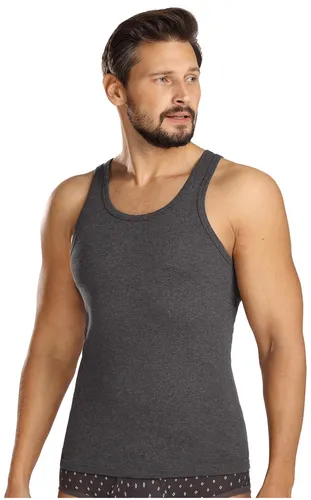 COMTE Herren Unterhemd 2er Pack Shirt ärmellos Baumwolle Feinripp grau Gr.5/M