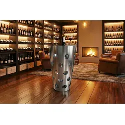 KAWOLA VINO Bartisch schwarz mit Edelstahlgestell