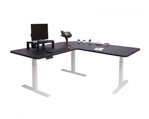 Mendler Eck-Schreibtisch HWC-D40, elektrisch höhenverstellbar 178x178cm - Kinderschreibtisch mit Memory-Funktion für individuelle Arbeitshaltung, mehr Beinfreiheit durch design ohne Querstange, ideal für kreative und produktive Umgebungen.