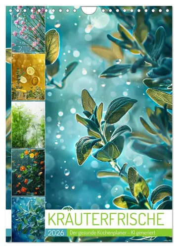 Cathrin Illgen | Kräuterfrische Wandkalender 2026 - Wunderschöner DIN A4 Kalender mit 14 Seiten, ideal für die Küchenorganisation. Perfekt als Geschenk für Liebhaber von Kräutern und Natur. Ein kreativer Blickfang im Jahr 2026.