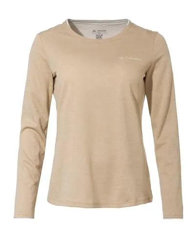 VAUDE Damen Shirt Wo Essential LS T-Shirt - Langarmshirt für Damen, funktionell und pflegeleicht. Ideal für sommerliche Aktivitäten, schnelltrocknend und umweltfreundlich dank VAUDE Green Shape-Label.