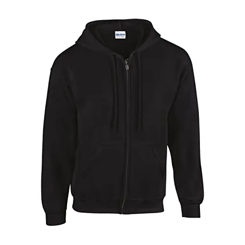 Gildan Heavy BlendTM Unisex Kapuzensweatjacke 18600 - bis Gr. 5XL - Black - Herren-Sweatjacken aus 50% Baumwolle und 50% Polyester, ideal für Komfort und Lässigkeit, erhältlich bis 5XL und in 23 Farben.