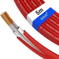 Produktbild hb-digital Solarkabel 4 mm² H1Z2Z2-K TÜV Zertifiziertes Photovoltaik Kabel für PV Anlagen 5m Rot
