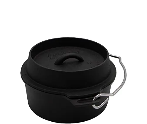 Grillfürst Dutch Oven 2 Liter - Hitzebeständiger Gusseisentopf - Dutch Oven aus massivem Gusseisen, hitzebeständig und ideal für Gulasch, Eintöpfe und Brot. Ready to use dank Sprühemaillierung - kein Einbrennen nötig!