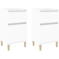 vidaXL Nachttische 2er Set Weiß 40x35x70 cm von vidaXL