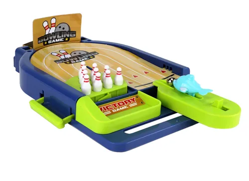 Mini Tisch Bowling Spiel mit 10 Pins & 2 Kugeln Reise Kegelspiel