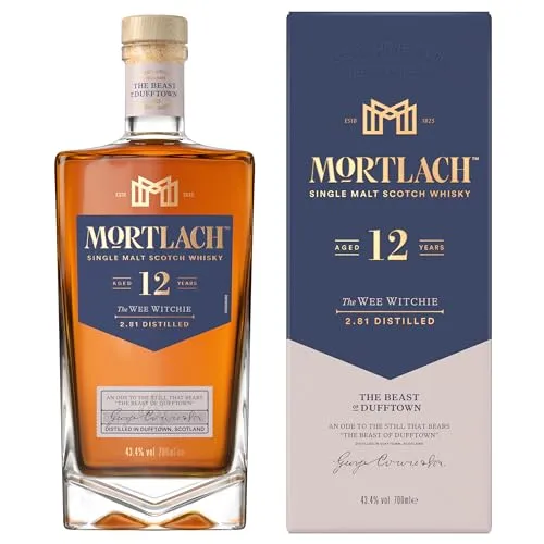Mortlach 12 Jahre Whisky 0,7l - Feiner 12 Jahre alter Whisky mit 43,4% Vol., ideal für Kenner und Liebhaber, die ein einzigartiges Geschmackserlebnis suchen.