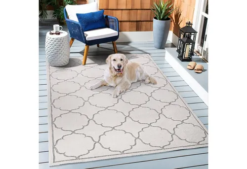 SANAT Outdoor Teppich Wetterfest - 80x150 cm, Cream - Wetterfester Teppich für Innen- und Außenbereiche, ideal für Terrasse und Balkon. Hergestellt aus langlebigem Polypropylen, leicht zu reinigen und sorgt für stilvollen Komfort.