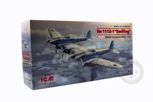 ICM Heinkel He 111 Z-1 Zwilling 48260 in 1:48 - Flugzeug Bausatz im Maßstab 1:48, ideal für Modellbau-Enthusiasten mit detaillierten Einzelteilen und authentischem Design der He 111.