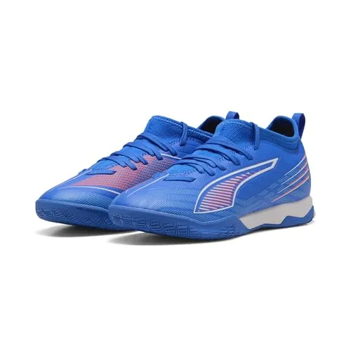 Puma ULTRA 6 MATCH IT Mid Kinder - Blau - Fußballschuhe mit technischem Mesh-Obermaterial und leichtem Stützrahmen für Stabilität bei schnellen Bewegungen. Ideal für Hallenfußball mit nicht abfärbender Gummilaufsohle.