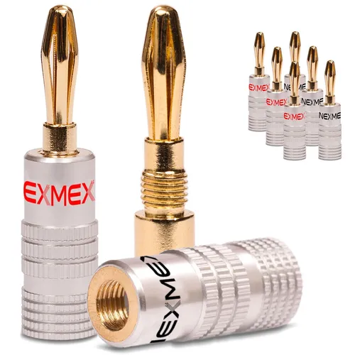 Bananenstecker 24K vergoldet 8x High End Stecker NEXMEX Lautsprecher Kabel