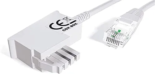 COXBOX 20 m DSL Kabel Fritzbox, Speedport, Easybox - TAE Kabel RJ45 weiß - VDSL ADSL WLAN Router-Kabel mit Twisted Pair für eine zuverlässige Verbindung
