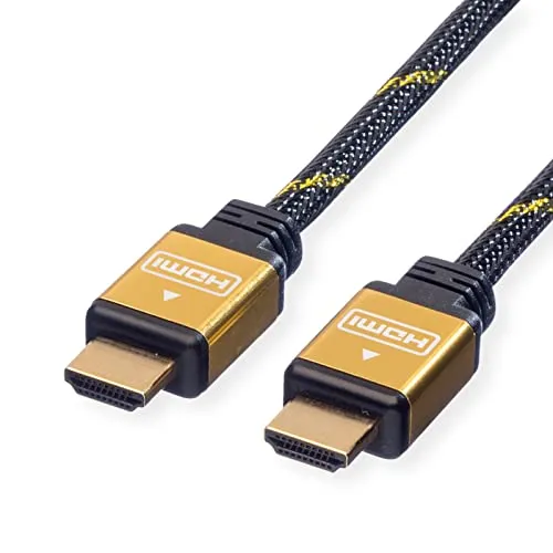 ROLINE Gold HDMI High Speed Kabel mit Ethernet 10m - HiFi-Kabel mit Doppelisolierung für optimale Signalübertragung, ideal für hochwertige Audio- und Videoanwendungen.