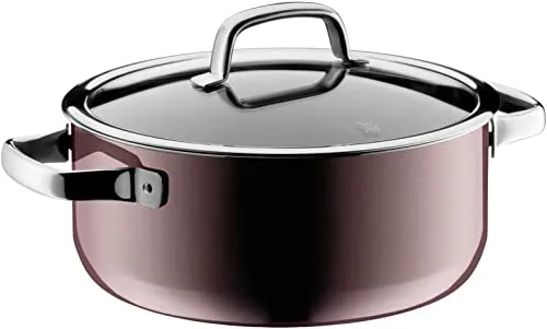 WMF Fusiontec Mineral Kochtopf 24cm - Hochwertiger Bratentopf für Induktion - Kochtopf mit Glasdeckel, 4,4l Volumen, kratzfeste High-Tech Keramik, ideal für fettfreies Kochen und optimale Wärmespeicherung. Made in Germany, spülmaschinenfest und für alle Herdarten geeignet.