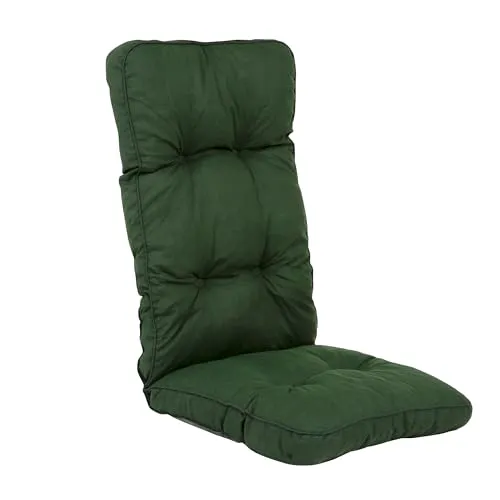 PATIO Hochlehner Auflage Royal/Lena 124 x 48 cm Stuhlauflage grün gesteppt Taschen zur Befestigung für Gestell bis 45 cm breit mit Ø 18 mm Rohrdicke