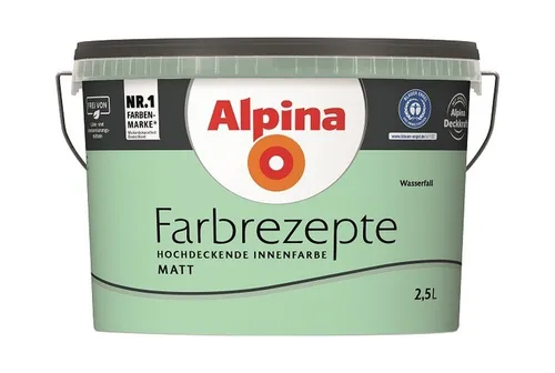 Alpina Farbrezepte Innenfarbe – Wasserfall matt - Farben für einzigartige Raumstimmungen, atmungsaktiv und tropfgehemmt für einfache Verarbeitung. Ideal für ein individuelles Zuhause-Gefühl.
