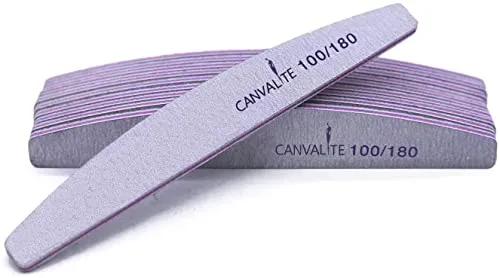 Canvalite 10 Stück professionelle Nagelfeilen doppelseitig (100/180 Körnung) Nagelwerkzeug, Haustierpflege für Zuhause und Salon verwendbar