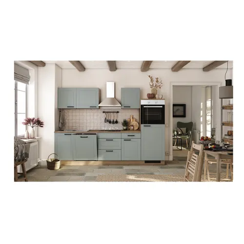 Flexwell Landhaus Küchenzeile 280 cm mit Elektrogeräten von Flex-Well